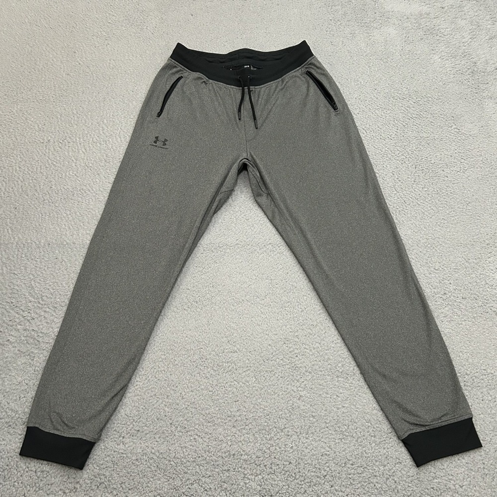 Under Armour Pants Mens Large Gray Sweats Joggers Performance Stretch Adult